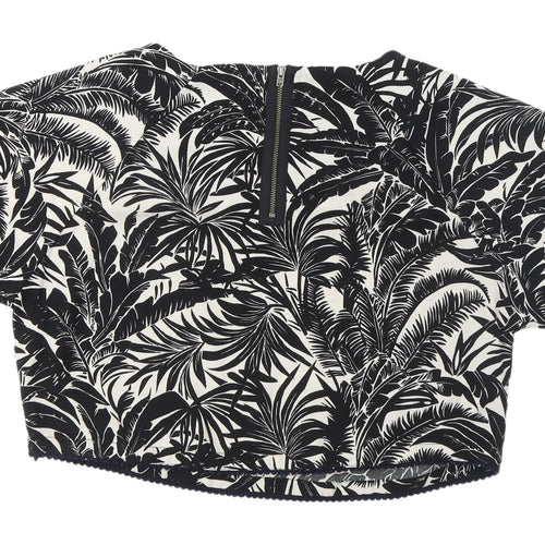 Topshop Women's Black Cropped Blouse Size 8