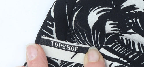 Topshop Women's Black Cropped Blouse Size 8