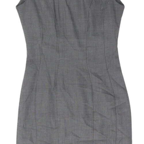 H&M Women's Grey Sheath Dress - Size 6, Sleeveless