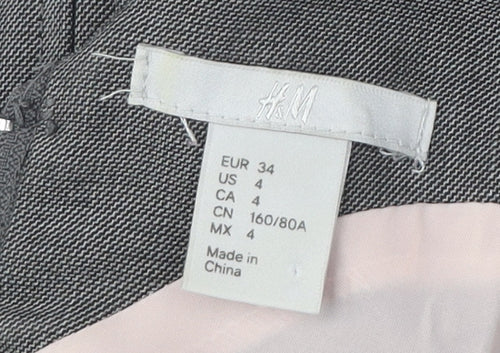 H&M Women's Grey Sheath Dress - Size 6, Sleeveless