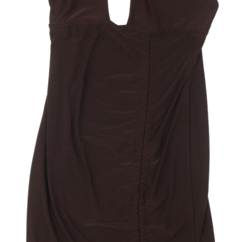 Pink Diva Brown Halter Dress Women Size 8