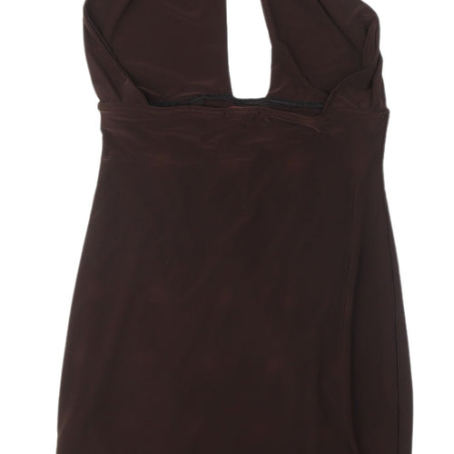 Pink Diva Brown Halter Dress Women Size 8