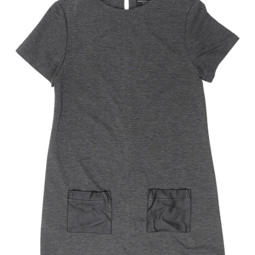 Dorothy Perkins Women's Grey Shift Dress Size 8