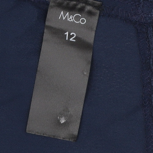 M&Co Women's Blue Crochet Kimono Blouse Size 12