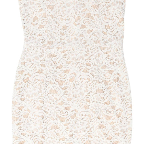 Oasis Ivory Lace Sheath Dress - Women, Size 12