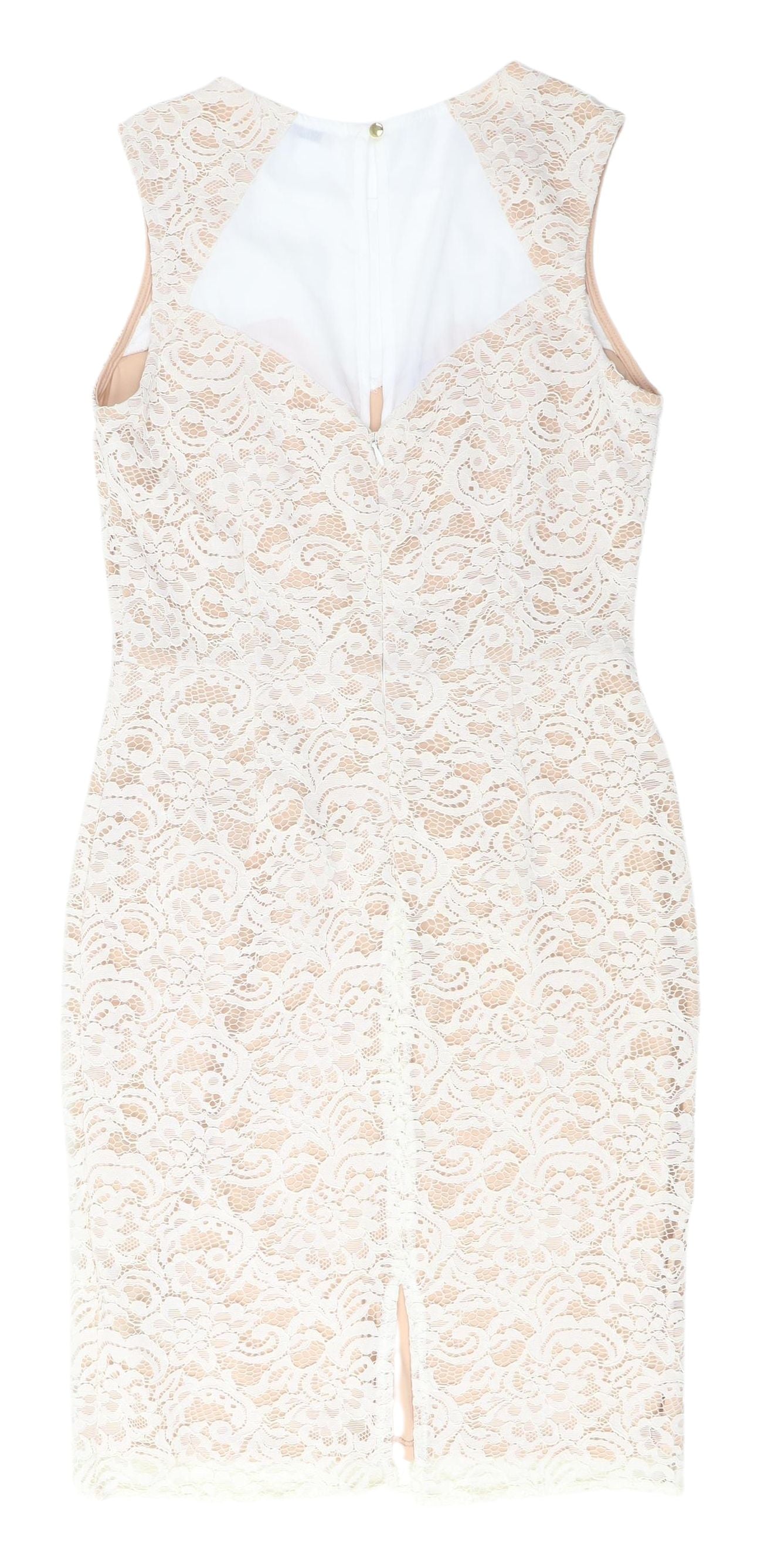 Oasis Ivory Lace Sheath Dress - Women, Size 12