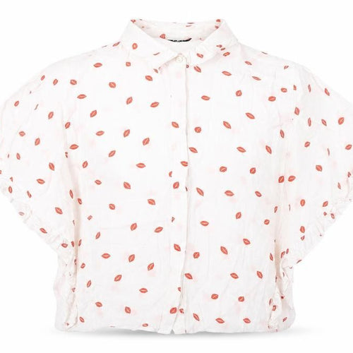 Topshop Women’s White Blouse UK 8 with Button Accents