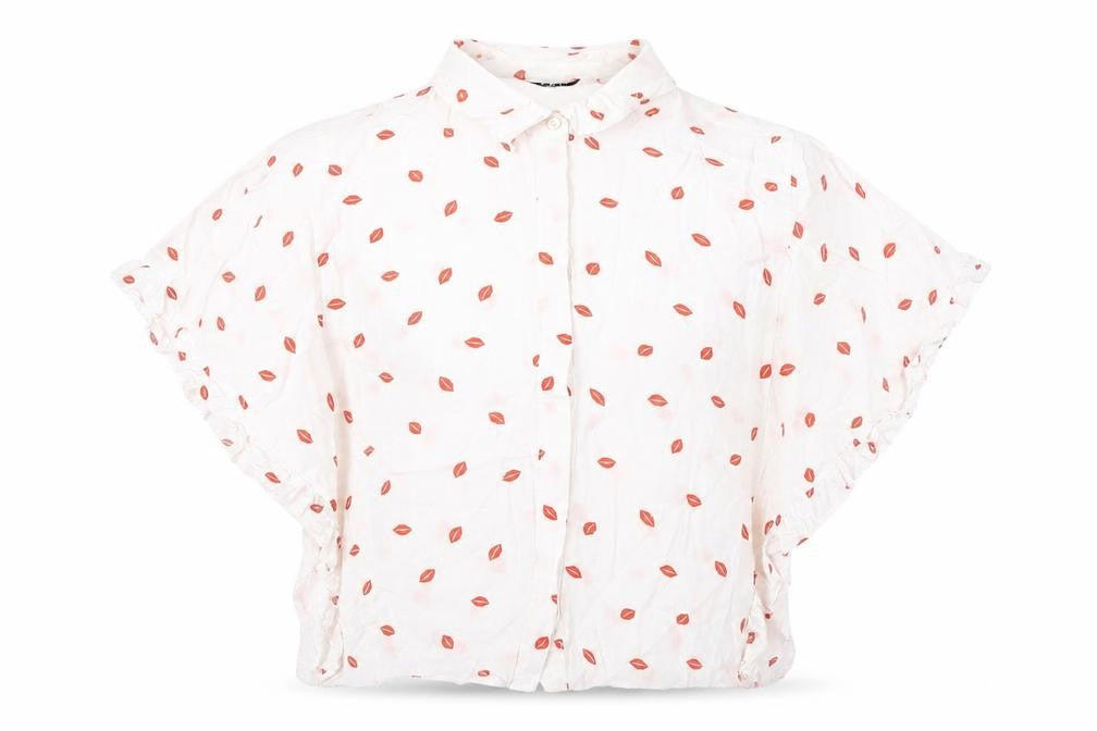 Topshop Women’s White Blouse UK 8 with Button Accents