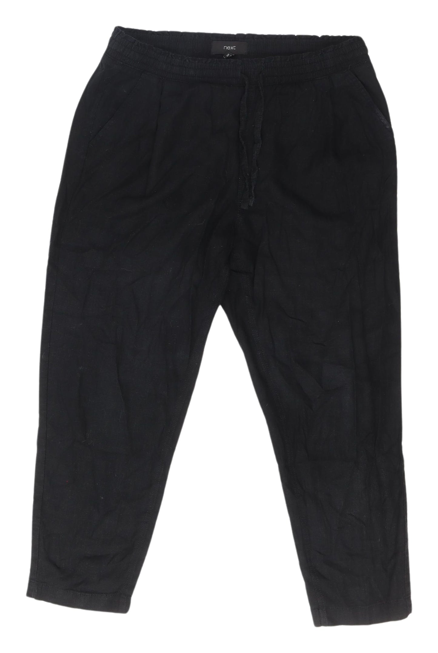 Next Women's Black Linen Trousers, Size 14, Casual Style