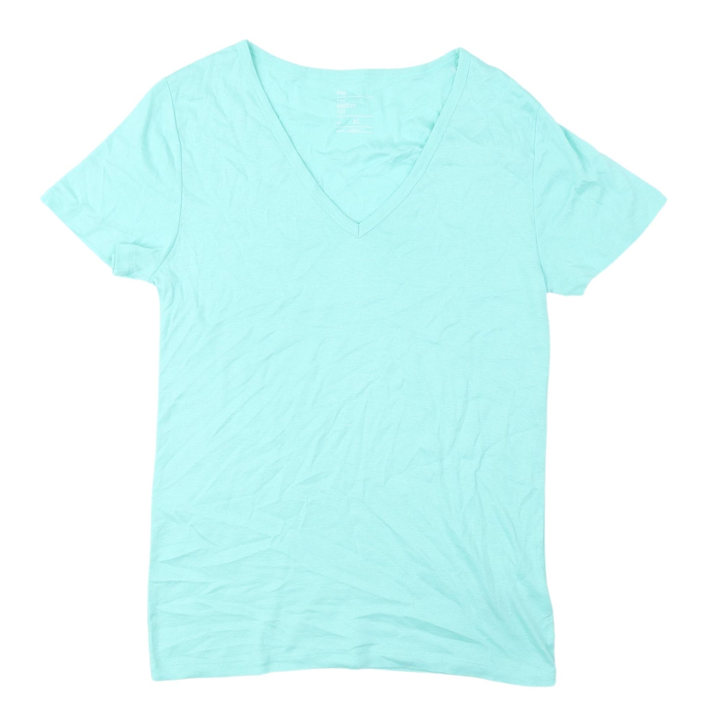 Gap Modern Tee Women's Blue XL V-Neck Short Sleeve