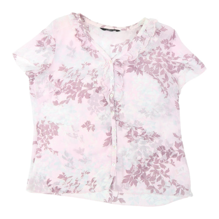 Bm Women's Pink Floral Wrap Blouse Size 16