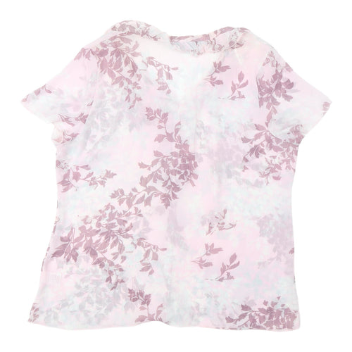 Bm Women's Pink Floral Wrap Blouse Size 16