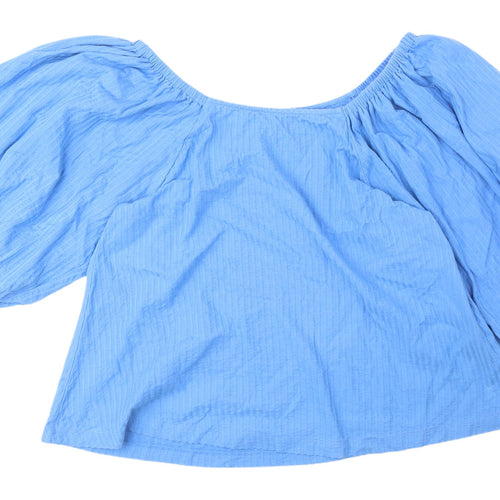 Next Blue Off the Shoulder Blouse, Size 10, Balloon Sleeve