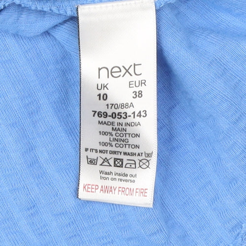 Next Blue Off the Shoulder Blouse, Size 10, Balloon Sleeve