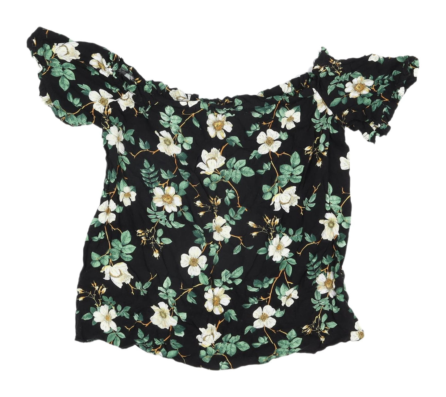 Dorothy Perkins Women's Black Floral Crop Blouse