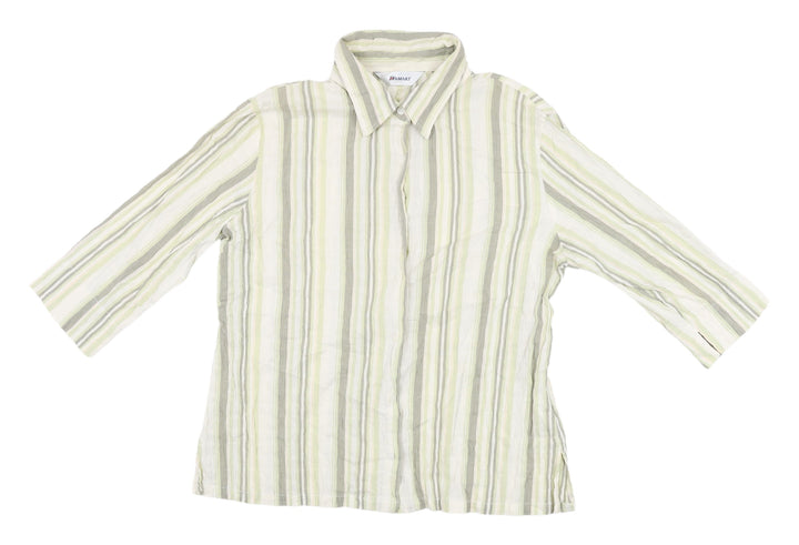 Damart Women's Striped Button-Up Shirt, Size 18