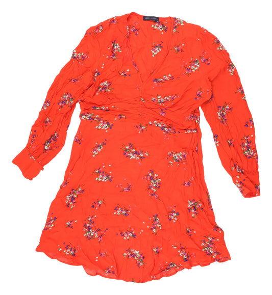 Marks and Spencer Women's Red Floral A-Line Dress