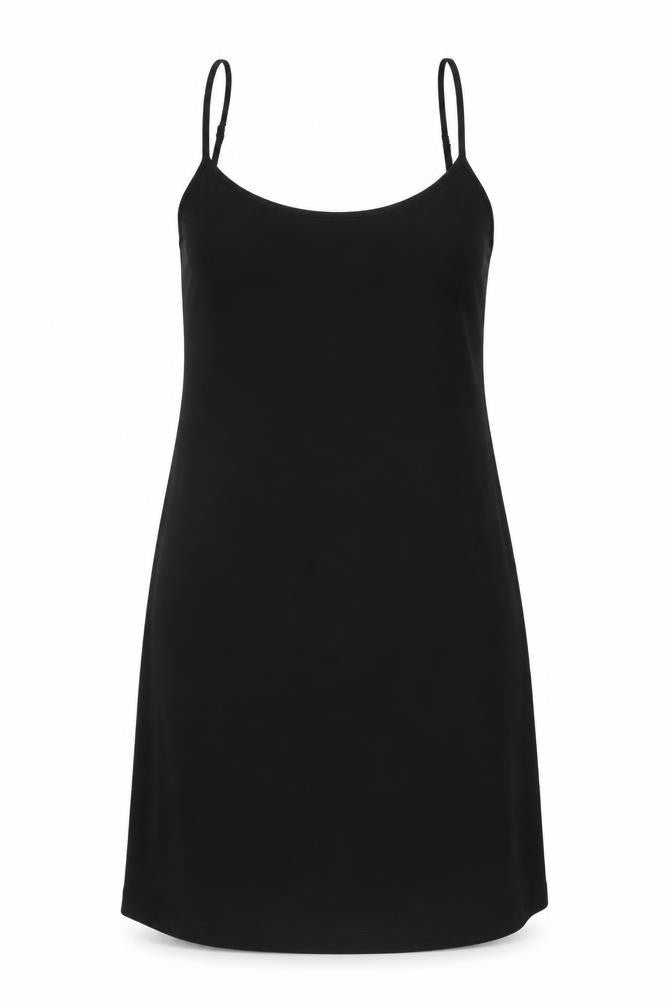 Front view of Karen Cole Women's Black Slip Dress M