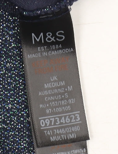 Marks and Spencer Women's Multicoloured V-Neck T-Shirt M