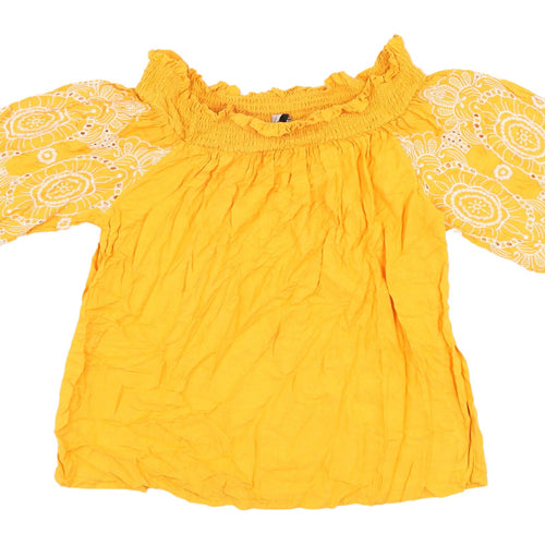 Marks and Spencer Yellow Off Shoulder Flared Blouse Size 12