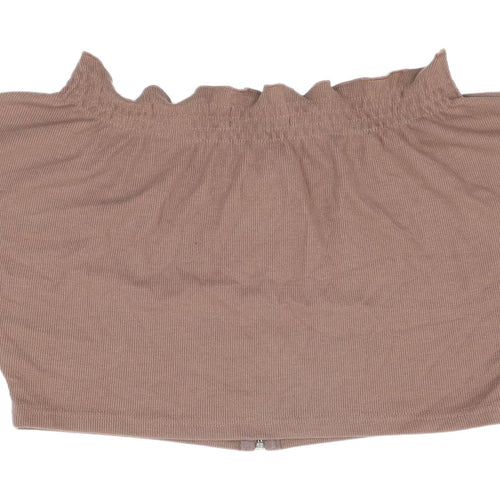 Manière De Voir Brown Cropped Blouse for Women - Size 10