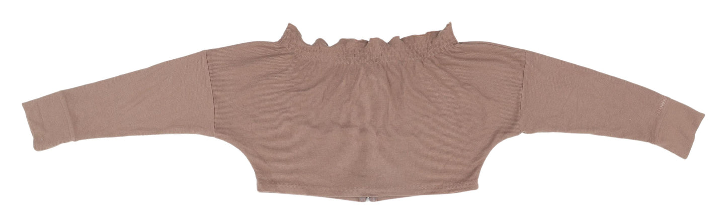 Manière De Voir Brown Cropped Blouse for Women - Size 10