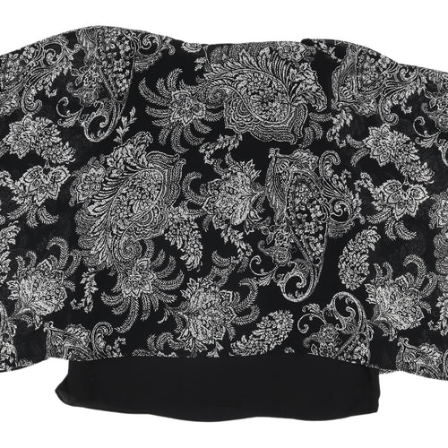 M&Co Women's Black Paisley Kimono Blouse, Size 14