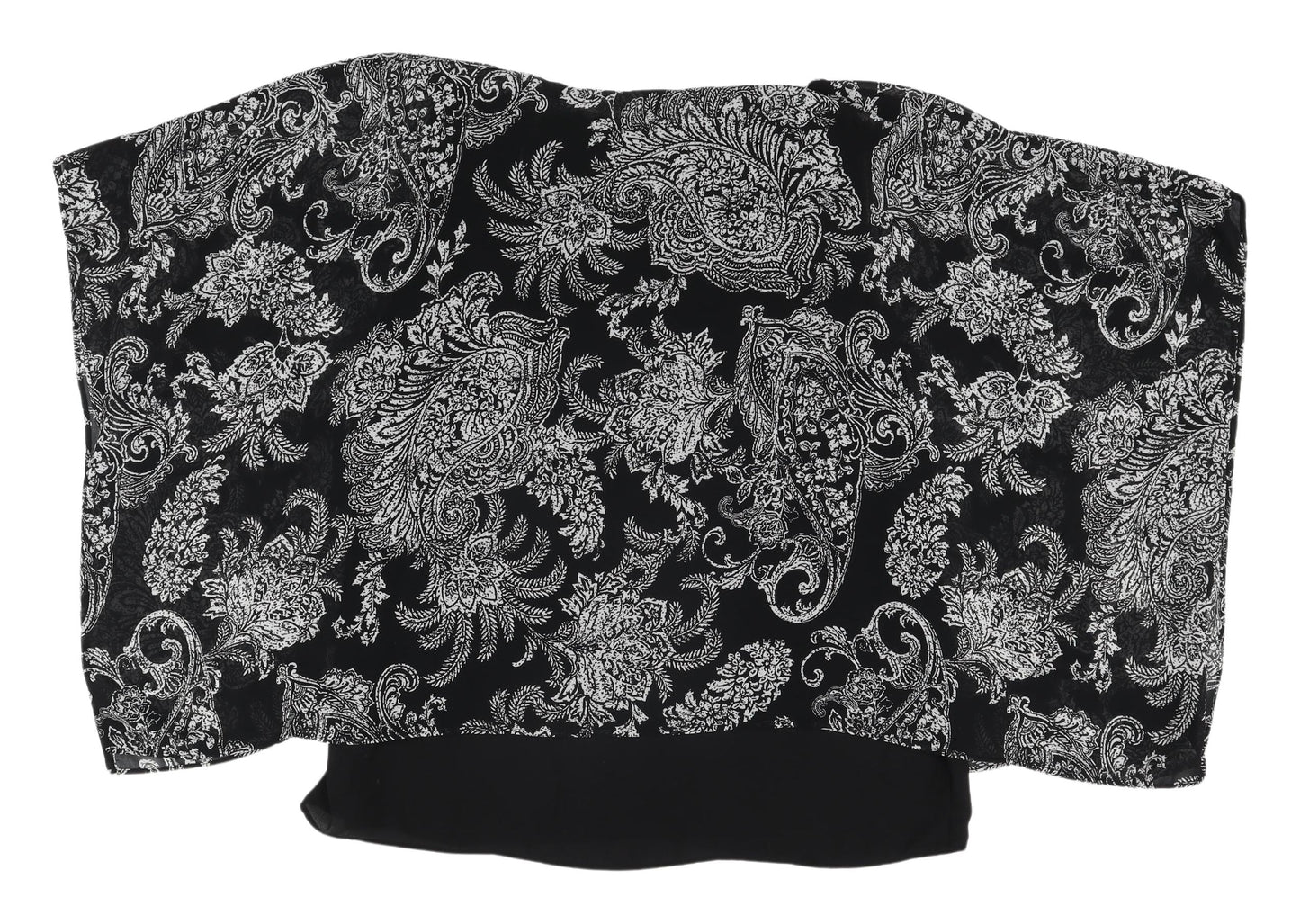 M&Co Women's Black Paisley Kimono Blouse, Size 14