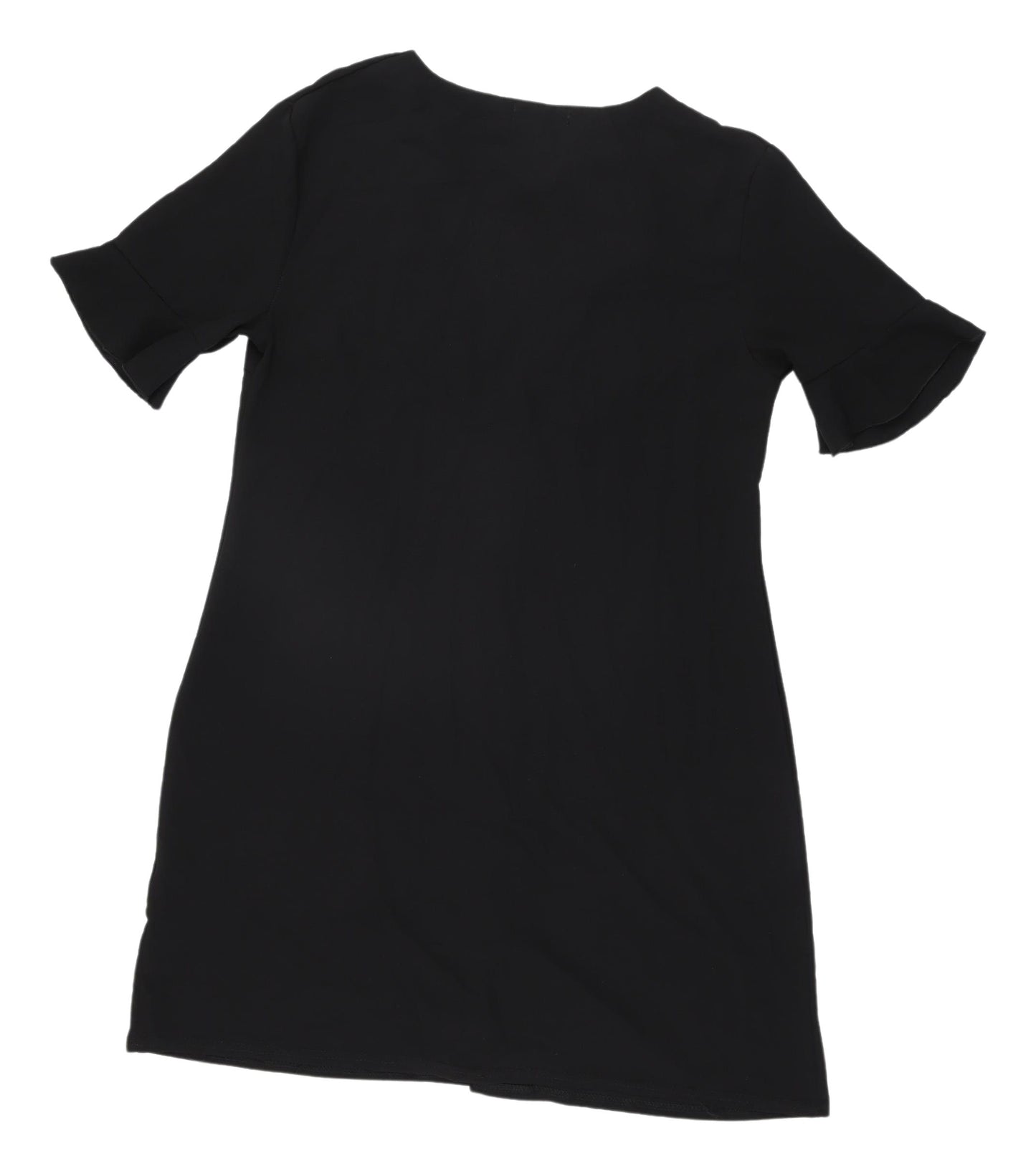 PrettyLittleThing Black V-Neck Shirt Dress Size 10