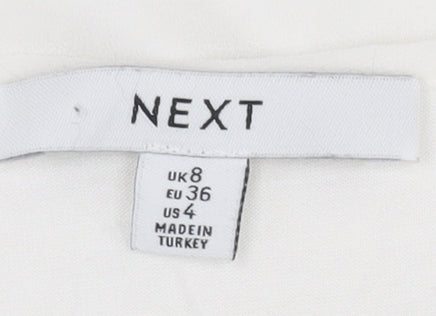 Next Women's Ivory Blouse V-Neck Size 8 Sleeveless
