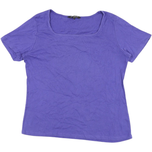 Bonmarché Women's Purple T-Shirt, Size 14, Cotton, Casual