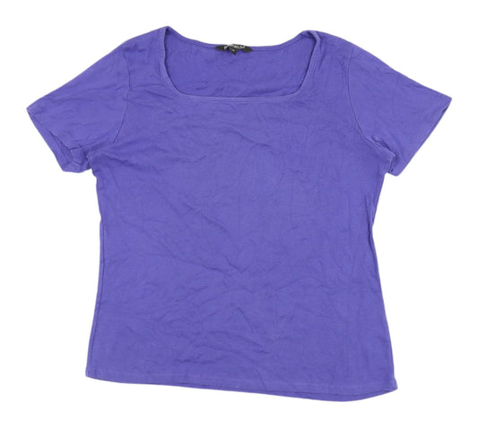 Bonmarché Women's Purple T-Shirt, Size 14, Cotton, Casual