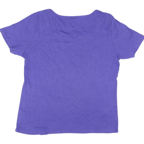 Bonmarché Women's Purple T-Shirt, Size 14, Cotton, Casual