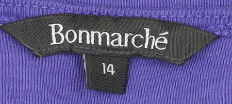 Bonmarché Women's Purple T-Shirt, Size 14, Cotton, Casual