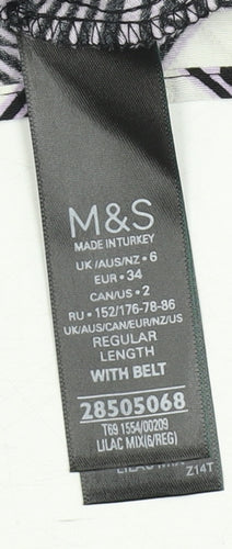 Marks and Spencer Women's Multicoloured A-Line Dress Size 6