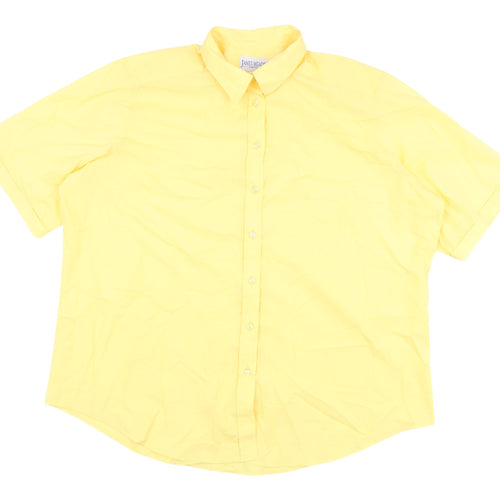 James Meade Women's Yellow Plus Size Button-Up Shirt