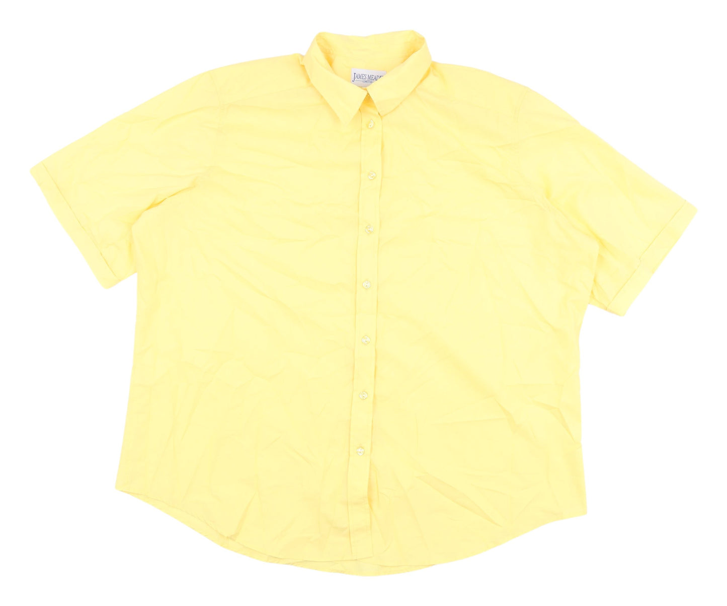 James Meade Women's Yellow Plus Size Button-Up Shirt