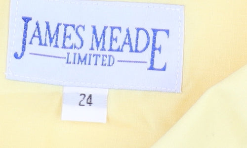 James Meade Women's Yellow Plus Size Button-Up Shirt
