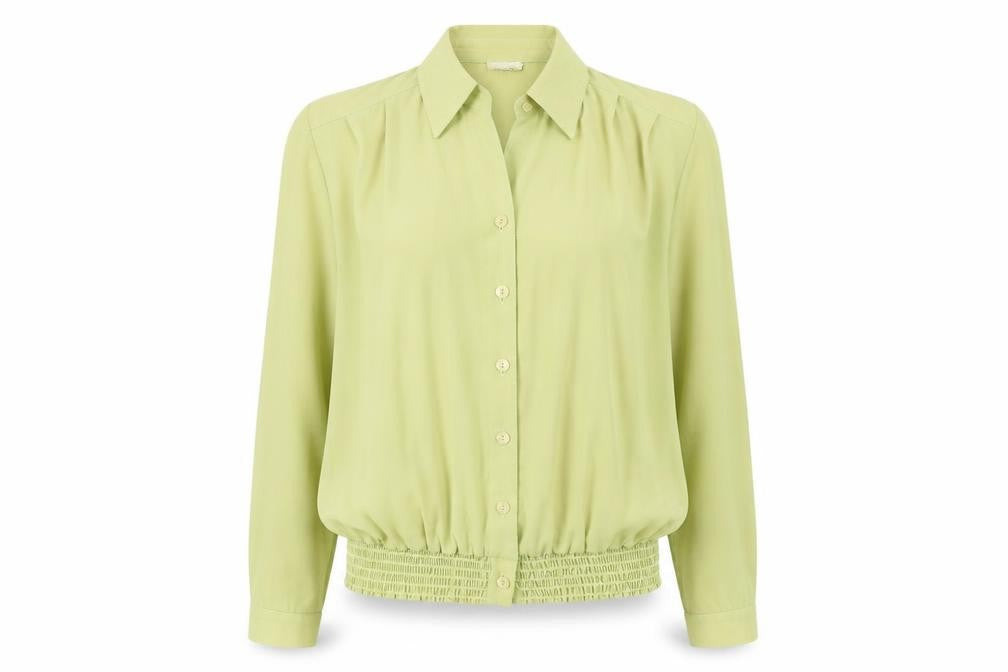 Front view of Fosby Women's Green Button-Up Shirt, size 12