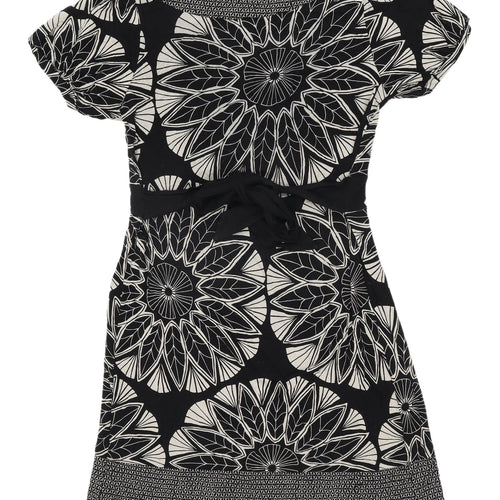 Oasis Women's Geometric Black Shift Dress Size 10
