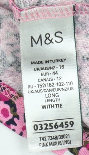 Marks and Spencer Women's Pink Floral Wrap Dress