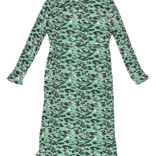 Marks and Spencer Green Animal Print Maxi Dress Size 14