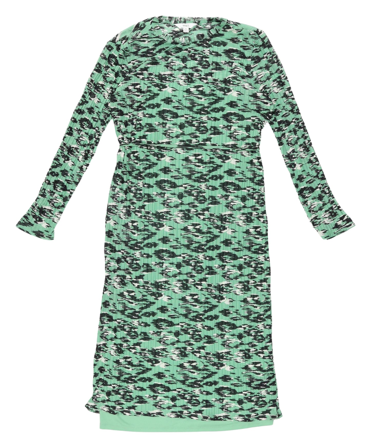 Marks and Spencer Green Animal Print Maxi Dress Size 14