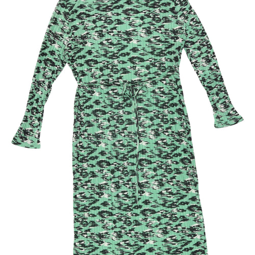 Marks and Spencer Green Animal Print Maxi Dress Size 14