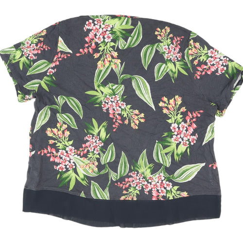 Marks & Spencer Women's Black Floral T-Shirt Size 12