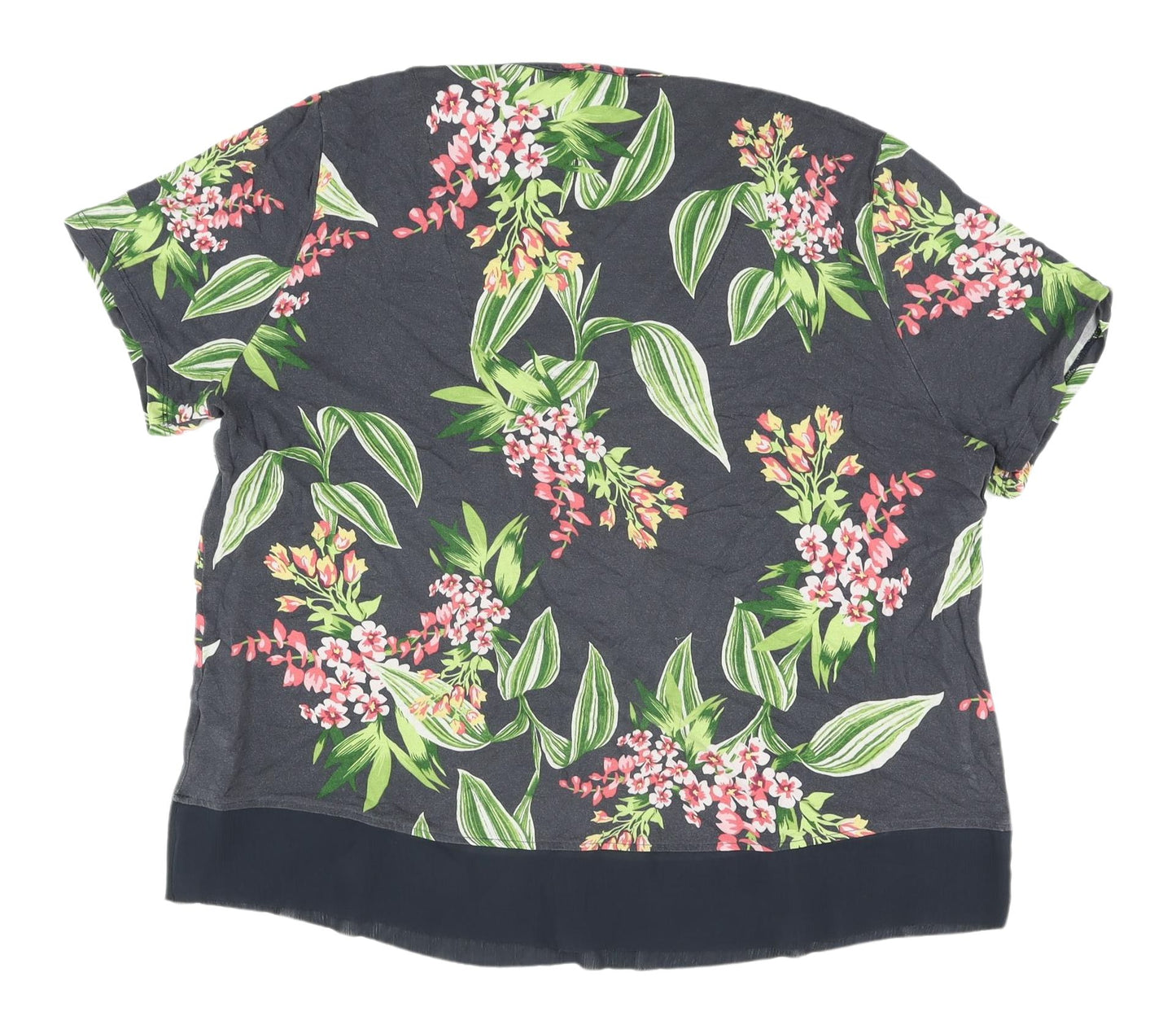 Marks & Spencer Women's Black Floral T-Shirt Size 12