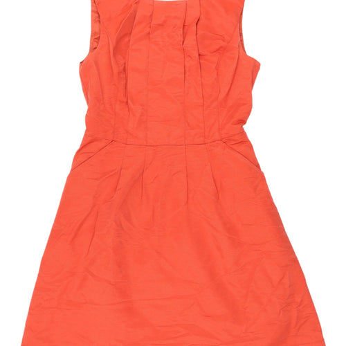 Reiss Women's Red A-Line Cotton Sleeveless Dress Size 12
