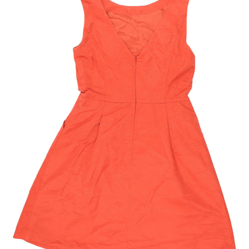 Reiss Women's Red A-Line Cotton Sleeveless Dress Size 12