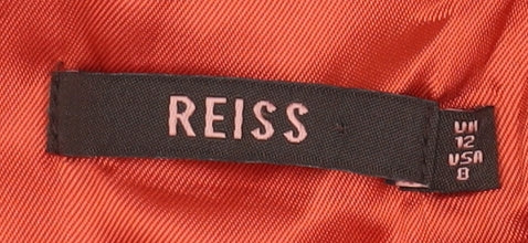 Reiss Women's Red A-Line Cotton Sleeveless Dress Size 12