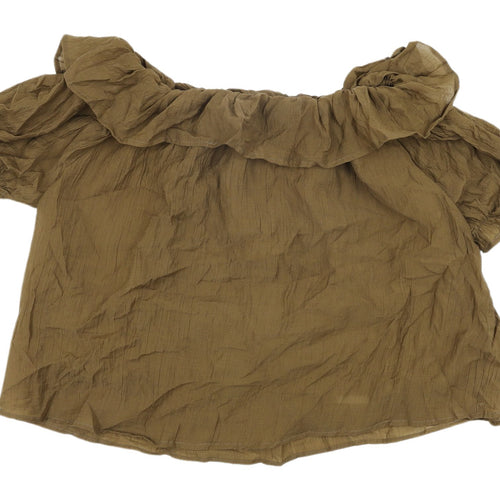 Cider Women's Brown Off the Shoulder Blouse - Size S